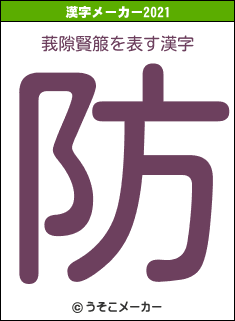 莪隙賢箙の2021年の漢字メーカー結果