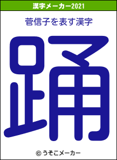 菅信子の2021年の漢字メーカー結果