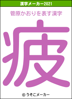菅原かおりの2021年の漢字メーカー結果