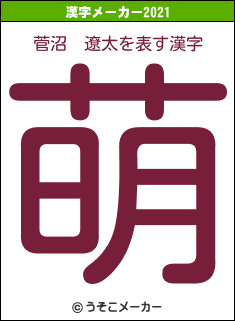 菅沼　遼太の2021年の漢字メーカー結果