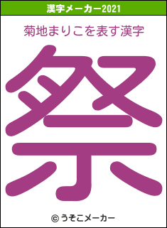菊地まりこの2021年の漢字メーカー結果
