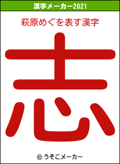 萩原めぐの2021年の漢字メーカー結果