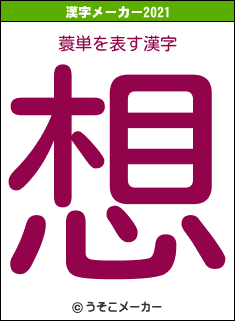 蓑単の2021年の漢字メーカー結果