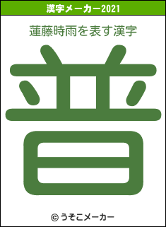 蓮藤時雨の2021年の漢字メーカー結果