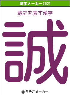 蔵之の2021年の漢字メーカー結果