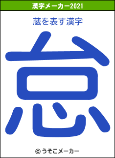 蔵の2021年の漢字メーカー結果