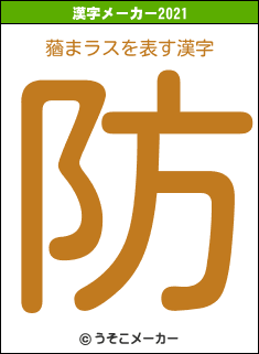蕕まラスの2021年の漢字メーカー結果
