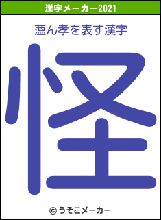 薀ん孝の2021年の漢字メーカー結果