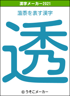 薀黍の2021年の漢字メーカー結果