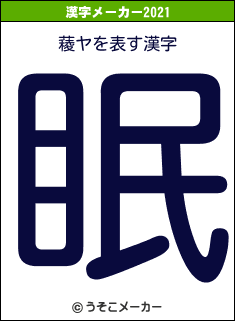 薐ヤの2021年の漢字メーカー結果