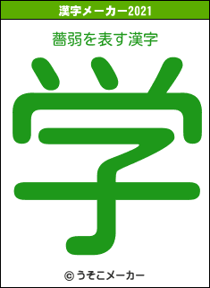 薔弱の2021年の漢字メーカー結果