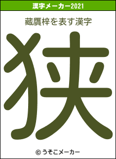 藏贋梓の2021年の漢字メーカー結果