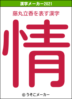 藤丸立香の2021年の漢字メーカー結果