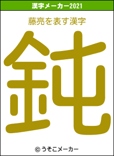 藤亮の2021年の漢字メーカー結果