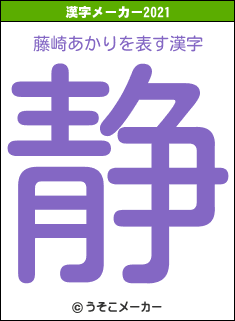 藤崎あかりの2021年の漢字メーカー結果