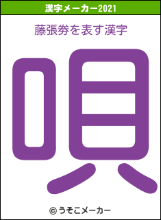 藤張劵の2021年の漢字メーカー結果