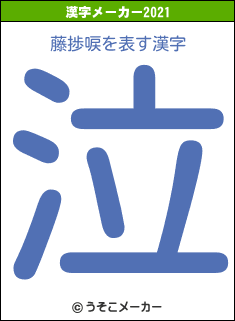 藤捗唳の2021年の漢字メーカー結果