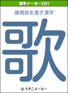 藤椶劼の2021年の漢字メーカー結果