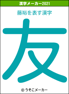 藤裕の2021年の漢字メーカー結果