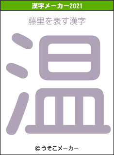 藤里の2021年の漢字メーカー結果