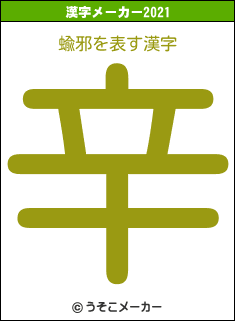 蝓邪の2021年の漢字メーカー結果