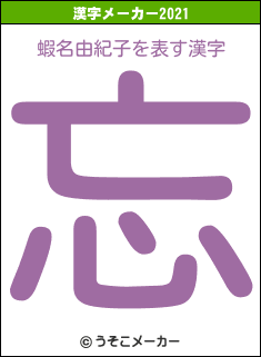 蝦名由紀子の2021年の漢字メーカー結果