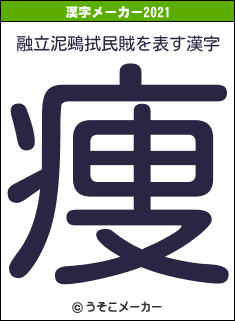 融立泥鵐拭民賊の2021年の漢字メーカー結果