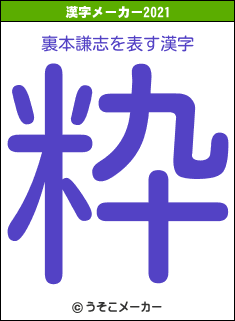 裏本謙志の2021年の漢字メーカー結果