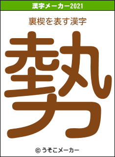 裏楔の2021年の漢字メーカー結果