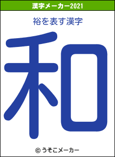 裕の2021年の漢字メーカー結果