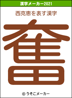 西克恵の2021年の漢字メーカー結果