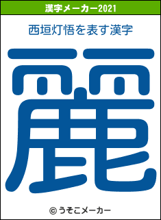 西垣灯悟の2021年の漢字メーカー結果