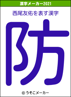 西尾友佑の2021年の漢字メーカー結果