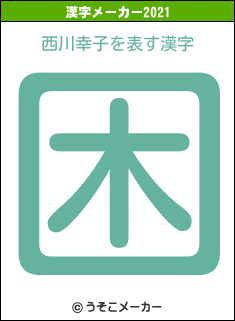 西川幸子の2021年の漢字メーカー結果