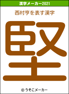 西村亨の2021年の漢字メーカー結果