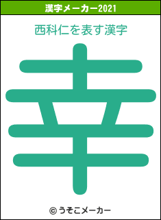 西科仁の2021年の漢字メーカー結果