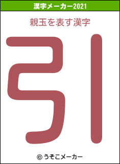 親玉の2021年の漢字メーカー結果