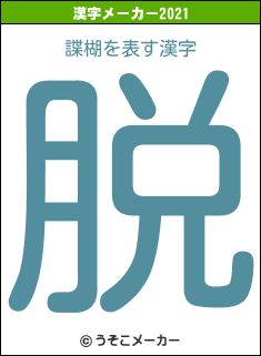 諜楜の2021年の漢字メーカー結果