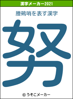 謄鵐哨の2021年の漢字メーカー結果