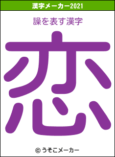 譟の2021年の漢字メーカー結果