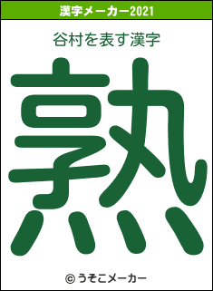 谷村の2021年の漢字メーカー結果