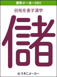 谷祐の2021年の漢字メーカー結果