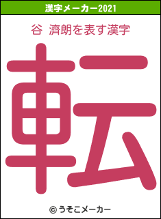 谷 濟朗の2021年の漢字メーカー結果