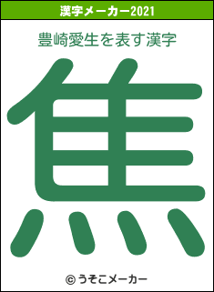 豊崎愛生の2021年の漢字メーカー結果