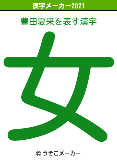 豊田夏来の2021年の漢字メーカー結果