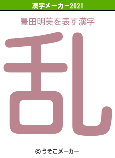 豊田明美の2021年の漢字メーカー結果