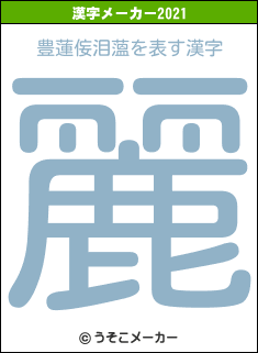 豊蓮侫泪薀の2021年の漢字メーカー結果