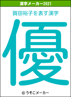 賀田裕子の2021年の漢字メーカー結果