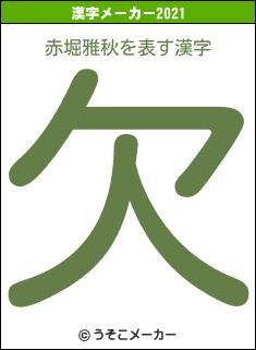 赤堀雅秋の2021年の漢字メーカー結果