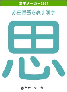 赤田将吾の2021年の漢字メーカー結果